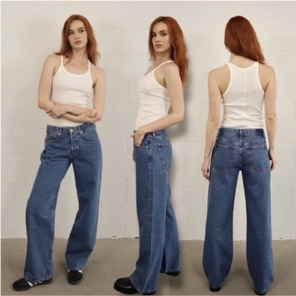 Anthropology X Etica Stanton Relaxed Wide Leg Women's Jeans In Fistral - Picture 3 of 8